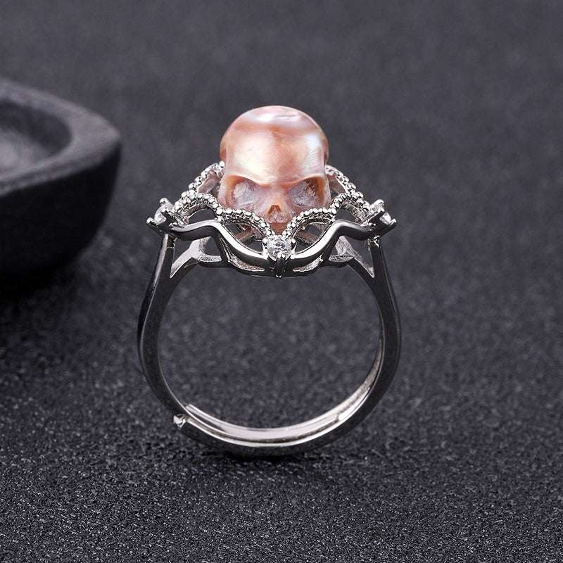 Skull Blossom S925 Silver Ring - AKAK BODYJEWELRY - ear - tunnel