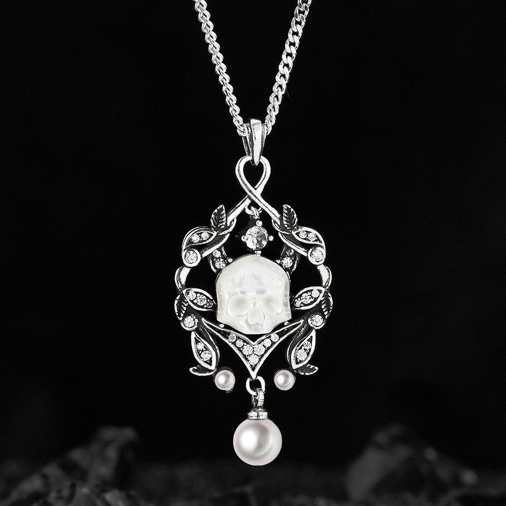 Spectral Echo Pearl Skull Necklace - AKAK BODYJEWELRY - ear - tunnel