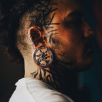Starlight Shadow 14K Moissanite Ear Gauge Tunnel (2Pcs) - AKAK BODYJEWELRY - ear - tunnel