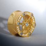 Starlight Shadow 14K Moissanite Ear Gauge Tunnel (2Pcs) - AKAK BODYJEWELRY - ear - tunnel