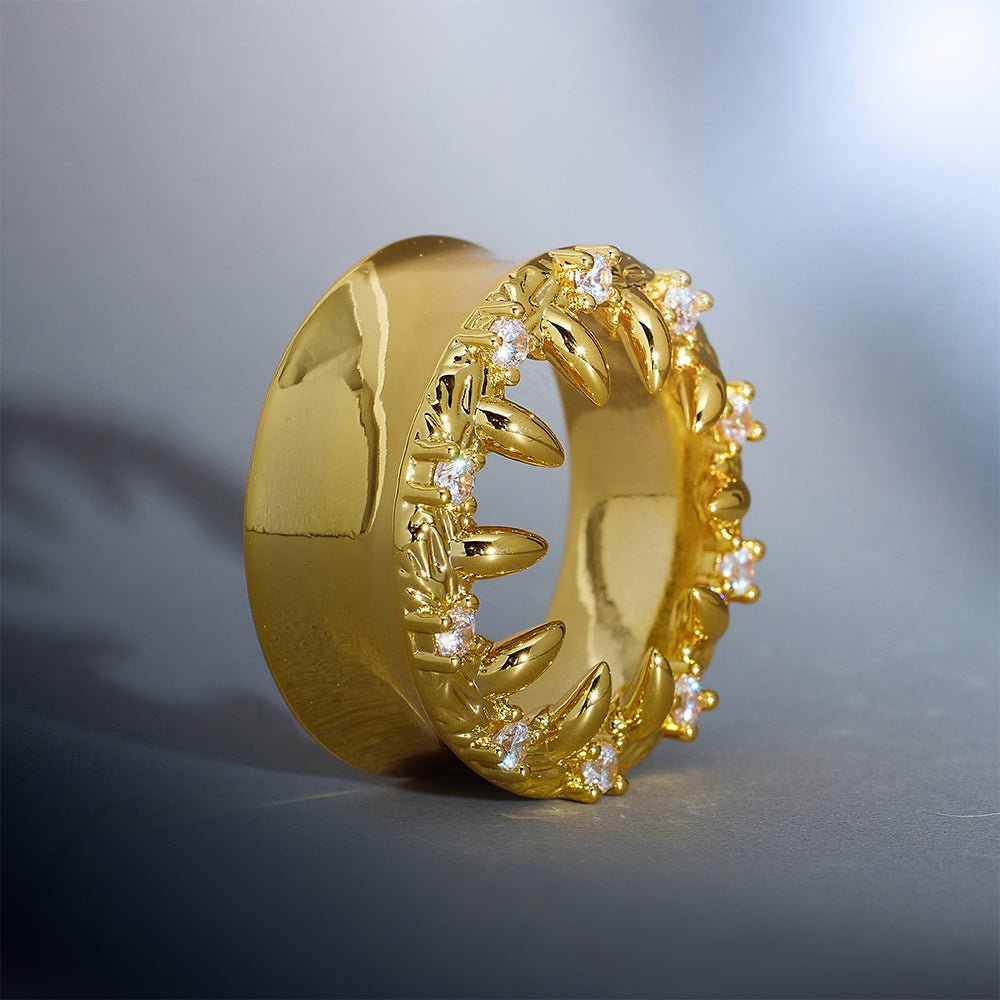 Strange Flower Zircon S925 Silver Ear Gauge Tunnel (2Pcs) - AKAK BODYJEWELRY - ear - tunnel