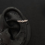 Titanium Bat Wing Heart & Star Wing CZ Piercing Stud | 1PC – Flat Back Labret | Ear Nose Body Jewelry - AKAK BODYJEWELRY-ear-tunnel