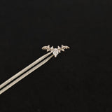 Titanium Bat Wing Heart & Star Wing CZ Piercing Stud | 1PC – Flat Back Labret | Ear Nose Body Jewelry - AKAK BODYJEWELRY-ear-tunnel