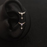 Titanium Butterfly CZ Piercing Stud – White / Purple / Blue / Pink | Ear Nose Body Jewelry - AKAK BODYJEWELRY-ear-tunnel