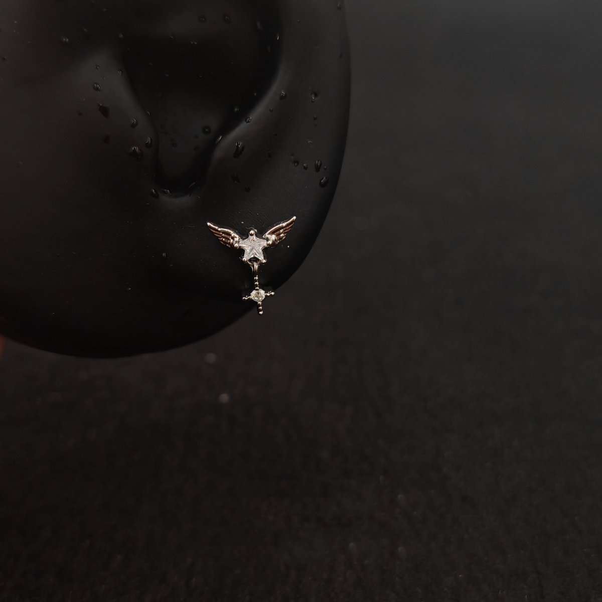 Titanium Butterfly CZ Piercing Stud – White / Purple / Blue / Pink | Ear Nose Body Jewelry - AKAK BODYJEWELRY-ear-tunnel