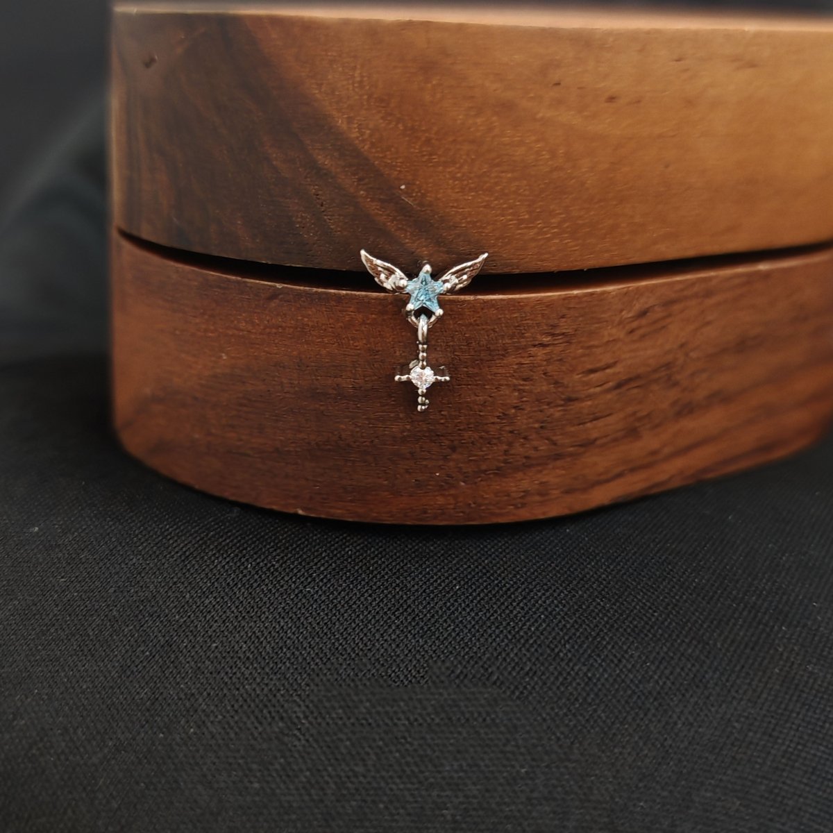 Titanium Butterfly CZ Piercing Stud – White / Purple / Blue / Pink | Ear Nose Body Jewelry - AKAK BODYJEWELRY-ear-tunnel