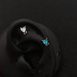 Titanium Devil Heart CZ Piercing Stud | 1PC – Blue / White / Pink / Black | Ear Nose Body Jewelry - AKAK BODYJEWELRY-ear-tunnel