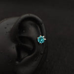 Titanium Dragon Claw CZ Piercing Stud | 1PC – Flat Back Labret | Ear Nose Body Jewelry - AKAK BODYJEWELRY-ear-tunnel