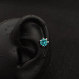 Titanium Dragon Claw CZ Piercing Stud | 1PC – Flat Back Labret | Ear Nose Body Jewelry - AKAK BODYJEWELRY-ear-tunnel