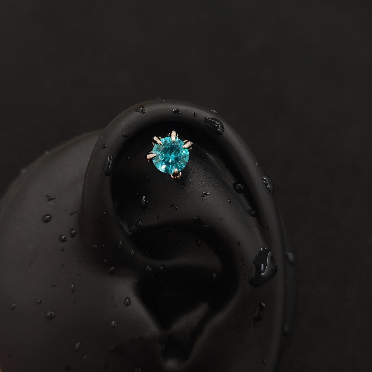Titanium Dragon Claw CZ Piercing Stud | 1PC – Flat Back Labret | Ear Nose Body Jewelry - AKAK BODYJEWELRY-ear-tunnel