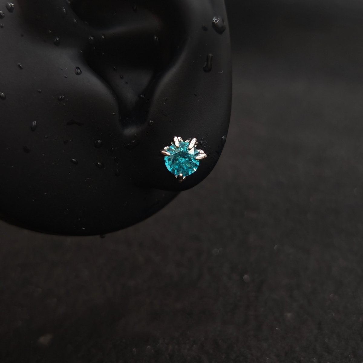 Titanium Dragon Claw CZ Piercing Stud | 1PC – Flat Back Labret | Ear Nose Body Jewelry - AKAK BODYJEWELRY-ear-tunnel