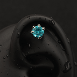 Titanium Dragon Claw CZ Piercing Stud | 1PC – Flat Back Labret | Ear Nose Body Jewelry - AKAK BODYJEWELRY-ear-tunnel