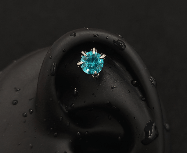Titanium Dragon Claw CZ Piercing Stud | 1PC – Flat Back Labret | Ear Nose Body Jewelry - AKAK BODYJEWELRY-ear-tunnel
