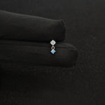 Titanium Dual CZ Dangle Piercing Stud – Blue / Purple / Red | Ear Nose Body Jewelry - AKAK BODYJEWELRY-ear-tunnel