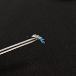 Titanium Feather CZ Piercing Stud | 1PC – Flat Back Labret | Ear Nose Body Jewelry - AKAK BODYJEWELRY-ear-tunnel