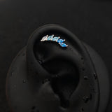 Titanium Feather CZ Piercing Stud | 1PC – Flat Back Labret | Ear Nose Body Jewelry - AKAK BODYJEWELRY-ear-tunnel