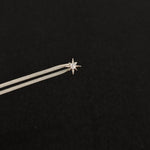 Titanium North Star & Four-Point Star CZ Piercing Stud| 1PC – Flat Back Labret | Ear Nose Body Jewelry - AKAK BODYJEWELRY-ear-tunnel
