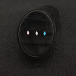 Titanium Single CZ Prong-Set Piercing Stud | 1PC – Blue / White / Pink | Ear Nose Body Jewelry - AKAK BODYJEWELRY-ear-tunnel