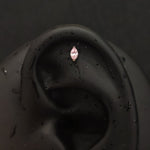 Titanium Single CZ Prong-Set Piercing Stud | 1PC – Blue / White / Pink | Ear Nose Body Jewelry - AKAK BODYJEWELRY-ear-tunnel