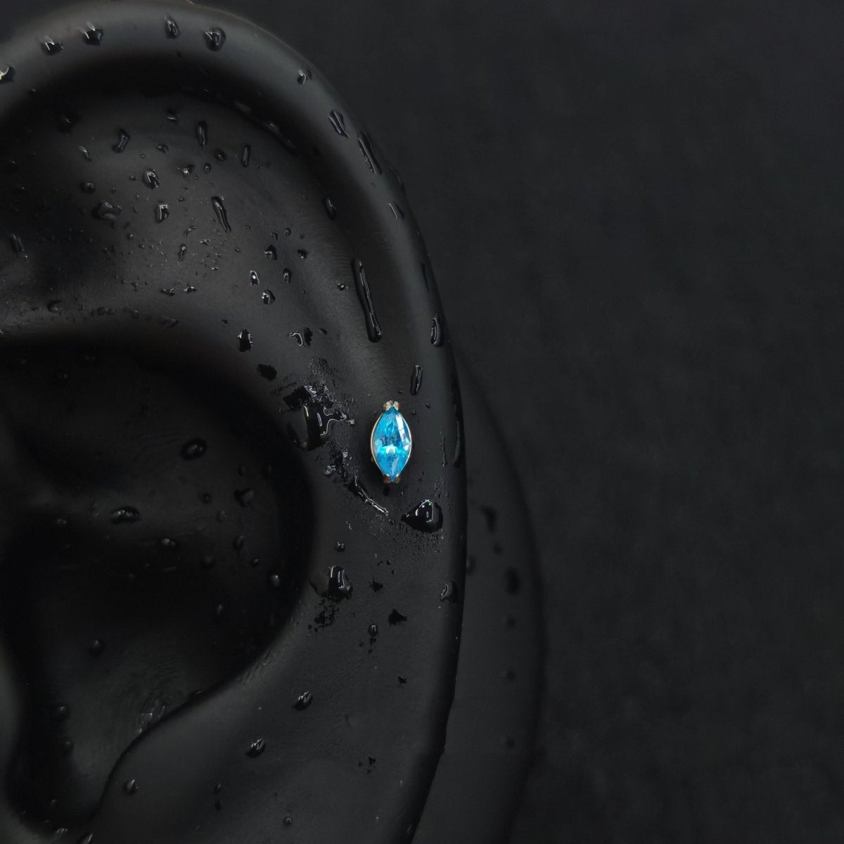 Titanium Single CZ Prong-Set Piercing Stud | 1PC – Blue / White / Pink | Ear Nose Body Jewelry - AKAK BODYJEWELRY-ear-tunnel