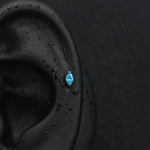 Titanium Single CZ Prong-Set Piercing Stud | 1PC – Blue / White / Pink | Ear Nose Body Jewelry - AKAK BODYJEWELRY-ear-tunnel