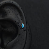 Titanium Single CZ Prong-Set Piercing Stud | 1PC – Blue / White / Pink | Ear Nose Body Jewelry - AKAK BODYJEWELRY-ear-tunnel