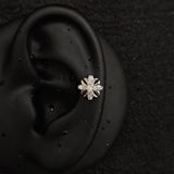 Titanium Snowflake Zircon Cartilage Piercing Stud – Sold Individually | Ear, Nose & Body Jewelry - AKAK BODYJEWELRY-ear-tunnel