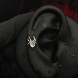 Titanium Spider CZ Piercing Stud – Gothic Body Jewelry | Ear Nose Cartilage - AKAK BODYJEWELRY-ear-tunnel