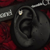 Titanium Spider CZ Piercing Stud – Gothic Body Jewelry | Ear Nose Cartilage - AKAK BODYJEWELRY-ear-tunnel