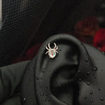 Titanium Spider CZ Piercing Stud – Gothic Body Jewelry | Ear Nose Cartilage - AKAK BODYJEWELRY-ear-tunnel