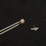 Titanium Star Cluster & Snowflake CZ Piercing Stu| 1PC – Flat Back Labret | Ear Nose Body Jewelry - AKAK BODYJEWELRY-ear-tunnel