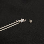 Titanium Star Cluster & Snowflake CZ Piercing Stu| 1PC – Flat Back Labret | Ear Nose Body Jewelry - AKAK BODYJEWELRY-ear-tunnel