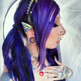 Tungsten Steel Moissanite Purple Black Tunnel(2pcs) - AKAK BODYJEWELRY - ear - tunnel