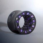 Tungsten Steel Zircon Black Purple Tunnel(2pcs) - AKAK BODYJEWELRY - ear - tunnel