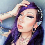 Tungsten Steel Zircon Black Purple Tunnel(2pcs) - AKAK BODYJEWELRY - ear - tunnel