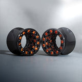 Tungsten Steel Zircon Black Red Ear Gauge Tunnel(2pcs) - AKAK BODYJEWELRY - ear - tunnel