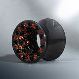 Tungsten Steel Zircon Black Red Ear Gauge Tunnel(2pcs) - AKAK BODYJEWELRY - ear - tunnel