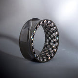 Tungsten Steel Zircon Checkerboard Tunnel(2pcs) - AKAK BODYJEWELRY - ear - tunnel