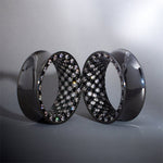 Tungsten Steel Zircon Checkerboard Tunnel(2pcs) - AKAK BODYJEWELRY - ear - tunnel