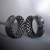 Tungsten Steel Zircon Checkerboard Tunnel(2pcs) - AKAK BODYJEWELRY - ear - tunnel