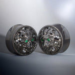 Tungsten Steel Zircon Mane Lion Plugs(2Pcs) - AKAK BODYJEWELRY - ear - tunnel