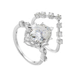 Vintage Floral S925 Silver 2Carat Moissanite Bridal Set - AKAK BODYJEWELRY - ear - tunnel