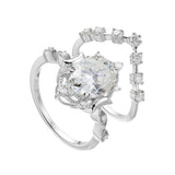 Vintage Floral S925 Silver 2Carat Moissanite Bridal Set - AKAK BODYJEWELRY - ear - tunnel