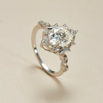 Vintage Floral S925 Silver 2Carat Moissanite Bridal Set - AKAK BODYJEWELRY - ear - tunnel