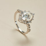 Vintage Floral S925 Silver 2Carat Moissanite Bridal Set - AKAK BODYJEWELRY - ear - tunnel