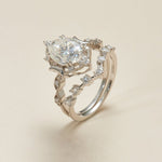 Vintage Floral S925 Silver 2Carat Moissanite Bridal Set - AKAK BODYJEWELRY - ear - tunnel