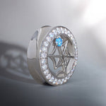 Web Blue Stone Zircon S925 Silver Ear Gauge Tunnel (2Pcs) - AKAK BODYJEWELRY - ear - tunnel