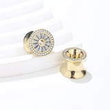 AKAK S925 Plated Pure Shining Zircon Ear Gauge Tunnel ( 2Pcs )